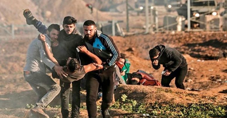 غزہ میں مظاہرین پر صیہونی فوج کی فائرنگ، 100 فلسطینی زخمی