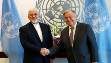 ایرانی وزیر خارجہ کی اقوام متحدہ کے سیکریٹری جنرل سے ملاقات