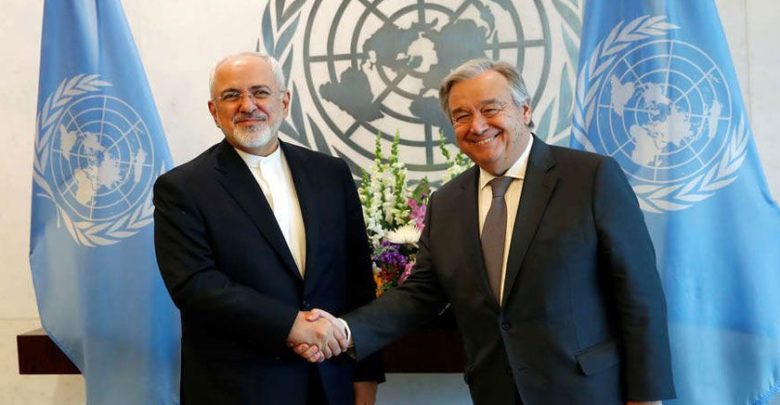 ایرانی وزیر خارجہ کی اقوام متحدہ کے سیکریٹری جنرل سے ملاقات