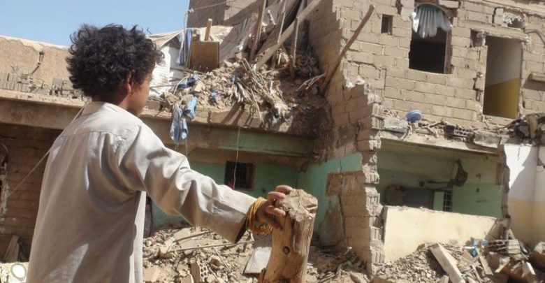 یمن کے رہائشی علاقوں پر سعودی امریکی طیاروں کی بمباری