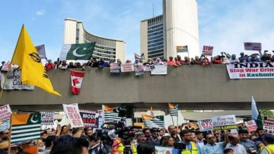 ٹورنٹو میں کشمیریوں کی حمایت میں احتجاجی مظاہرہ