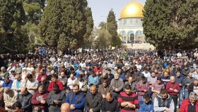 چالیس ہزار فلسطینیوں کی مسجد اقصیٰ میں نماز جمعہ کی ادائیگی