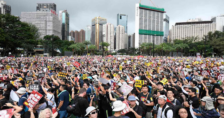 ہانگ کانگ میں مظاہروں کے پیچھے امریکہ اور یورپ کا ہاتھ ہے۔