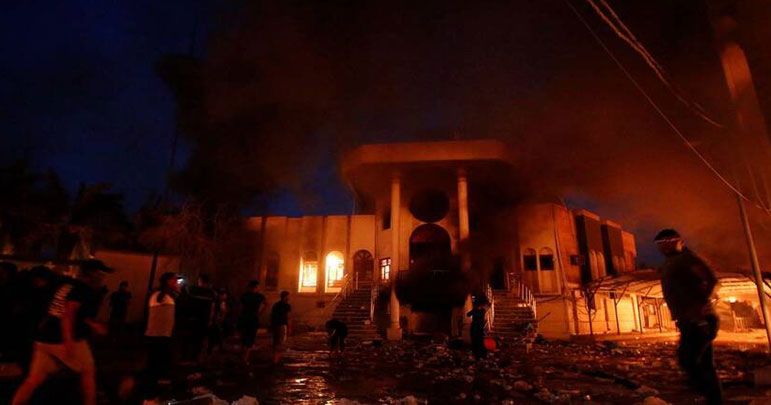بغداد کے امریکی سفارت خانے پر راکٹ حملے، 6 اہلکار زخمی