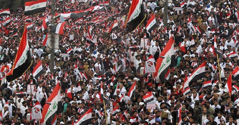 عراقی عوام کا بغداد سمیت مختلف شہروں میں امریکہ کے خلاف ملین مارچ