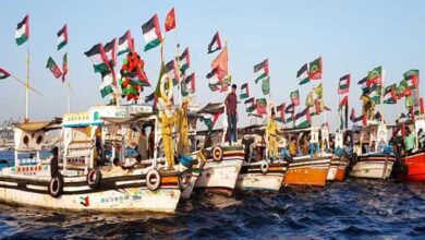 کراچی میں القدس تشھیری مہم، آئی ایس او کی جانب سے کشتی ریلی کا انعقاد