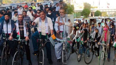 فلسطین فاؤنڈیشن کے زیر اہتمام یکجہتی فلسطین سائیکل ریلی کا انعقاد