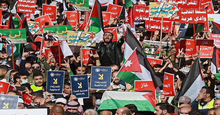 اسرائیل کے ساتھ معاہدے کے خلاف اردنی عوام سراپا احتجاج