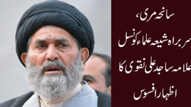 سانحہ مری، سربراہ شیعہ علماء کونسل علامہ ساجد علی نقوی کا اظہار افسوس