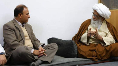 نجف، پاکستانی نیول چیف کی آیت اللہ حافظ بشیر حسین نجفی سے اہم ملاقات