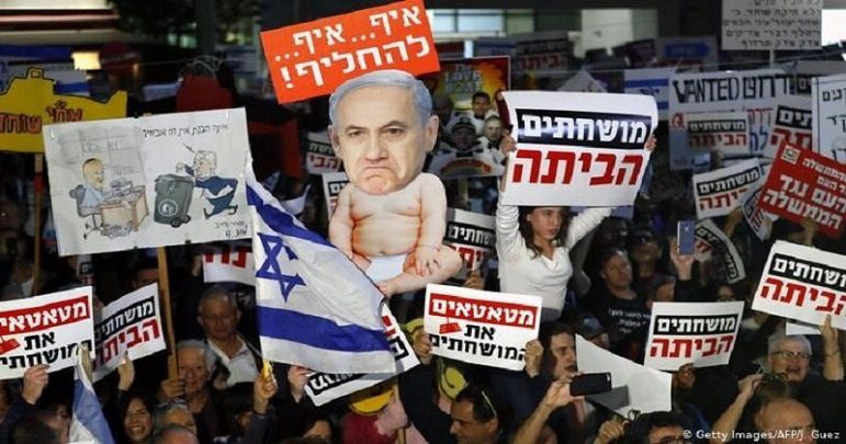 اسرائیلی وزیراعظم کے خلاف لاکھوں صیہونیوں کا مظاہرہ
