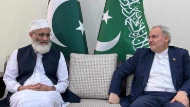 ایرانی سفیر کا جماعت اسلامی کے مرکز منصورہ لاہور میں سراج الحق سے ملاقات