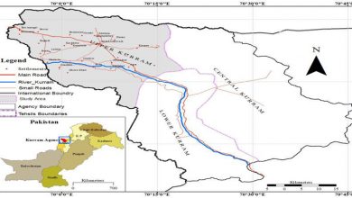 Map of District Kurram, KPK, Pakistan