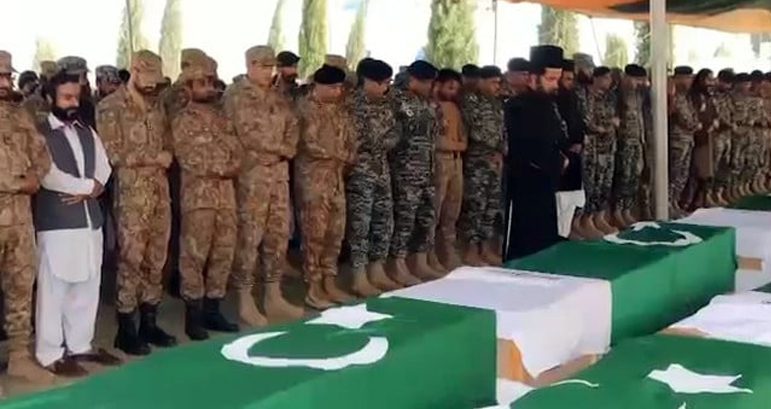 The funeral prayers of the soldiers of Pakistan Army martyred in the attack of Takfiri Fitna Al-Khawarij