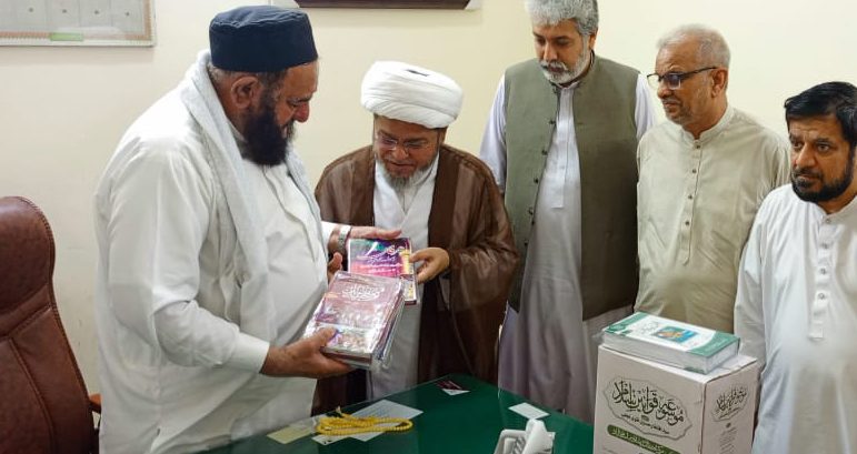 Allama Shabbir Maysami meets with Chairman Imam Khomeini Trust Allama Iftikhar Hussain Naqvi