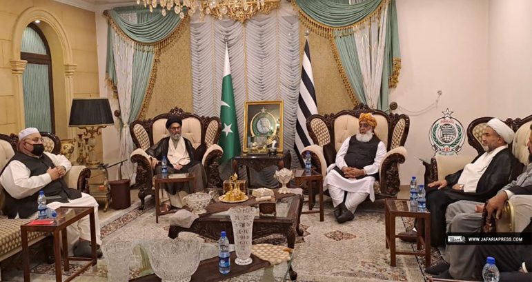 Allama Syed Sajid Ali Naqvi meets Maulana Fazlur Rehman at his residence