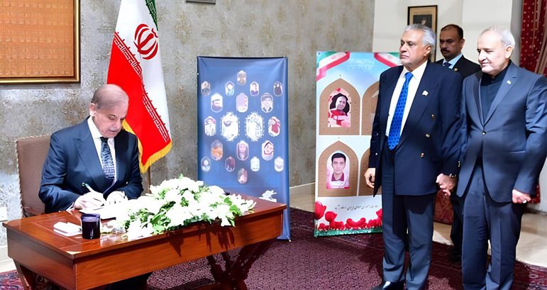 Shahbaz Sharif visits Iranian embassy, ​​expresses condolences over martyrdom of citizens