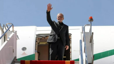 Iranian President Masoud Peshkeshian arrives in Lahore on two-day official visit